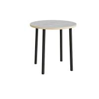 Bord Add 590, &Oslash;900 mm, h&oslash;jde 900 mm, lys gr&aring; linoleum p&aring; sortoliven stel