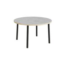 Bord Add 590, &Oslash;1200 mm, h&oslash;jde 720 mm, lys gr&aring; linoleum p&aring; sort stel