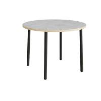 Bord Add 590, &Oslash;1200 mm, h&oslash;jde 900 mm, lys gr&aring; linoleum p&aring; sort stel