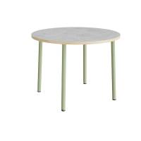 Bord Add 590, &Oslash;1200 mm, h&oslash;jde 900 mm, lys gr&aring; linoleum p&aring; gr&oslash;nt stel