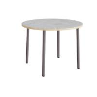 Bord Add 590, &Oslash;1200 mm, h&oslash;jde 900 mm, lys gr&aring; linoleum p&aring; gr&aring;t stel