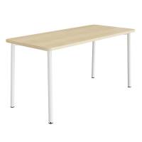 Bord Add 590, 1800x800 mm højde 900 mm med lydabsorberende birk laminat, hvidt stel