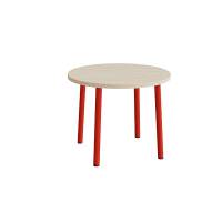 Bord Add 590, &Oslash;900 mm, h&oslash;jde 720 mm, lydd&aelig;mpende hvidpigmenteret eg laminat p&aring; r&oslash;dt stel