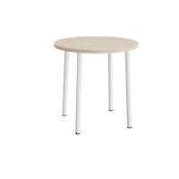 Bord Add 590, &Oslash;900 mm, h&oslash;jde 900 mm, lydd&aelig;mpende hvidpigmenteret eg laminat p&aring; hvidt stel