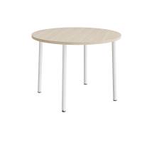 Bord Add 590, &Oslash;1200 mm, h&oslash;jde 900 mm, lydd&aelig;mpende hvidpigmenteret eg laminat p&aring; hvidt stel