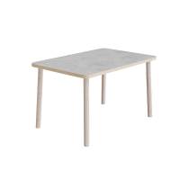 Bord Add Wood 590 1200x800 mm H&oslash;jde 720 mm med lys gr&aring; linoleum, massivt tr&aelig;ben