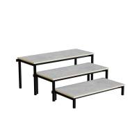 B&aelig;nk Idol, trappe 800, lysgr&aring; linoleum, sort stel, 3 sektioner