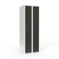 Garderobeskab 2x300 mm Lige tag Hel s&oslash;jle Laminat d&oslash;r Nocturne wood Cylinderl&aring;s