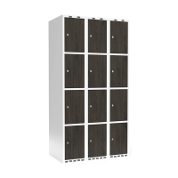Garderobeskab 3x300 mm Lige tag 4-delt s&oslash;jle Laminat d&oslash;r Nocturne wood Cylinderl&aring;s