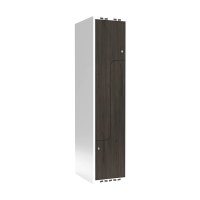 Garderobeskab 1x400 mm Lige tag 2-delt s&oslash;jle Z-d&oslash;r Laminat d&oslash;r Nocturne wood Cylinderl&aring;s