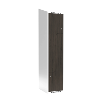 Garderobeskab 1x400 mm Skr&aring;t tag 2-delt s&oslash;jle Z-d&oslash;r Laminat d&oslash;r Nocturne wood Cylinderl&aring;s