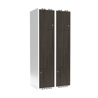 Garderobeskab 2x400 mm Lige tag 2-delt s&oslash;jle Z-d&oslash;r Laminat d&oslash;r Nocturne wood Cylinderl&aring;s