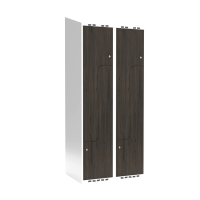 Garderobeskab 2x400 mm Skr&aring;t tag 2-delt s&oslash;jle Z-d&oslash;r Laminat d&oslash;r Nocturne wood Cylinderl&aring;s
