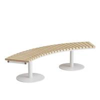 Siddeb&aelig;nk Cirkum, 60&deg; buet, birk laminat, hvidt understel