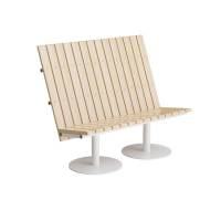 Sofa Cirkum, 2-pers h&oslash;j, massiv birk, hvidt understel