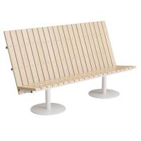 Sofa Cirkum, 3-pers h&oslash;j, massiv birk, hvidt understel