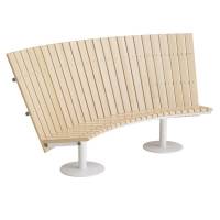 Sofa Cirkum, 60&deg; buet h&oslash;j, massiv birk, hvidt understel