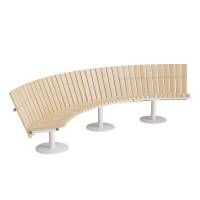 Sofa Cirkum, 90&deg; buet lav, massiv birk, hvidt understel