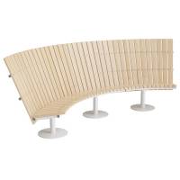 Sofa Cirkum, 90&deg; buet h&oslash;j, massiv birk, hvidt understel