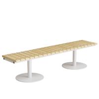 Siddeb&aelig;nk Cirkum, 3-pers lige, massiv eg, hvidt understel