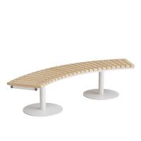 Siddeb&aelig;nk Cirkum, 60&deg; buet, massiv birk, hvidt understel