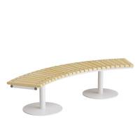 Siddeb&aelig;nk Cirkum, 60&deg; buet, massiv eg, hvidt understel