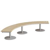 Siddeb&aelig;nk Cirkum, 90&deg; buet, birk laminat, alugr&aring;t understel