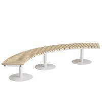 Siddeb&aelig;nk Cirkum, 90&deg; buet, birk laminat, hvidt understel