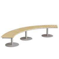 Siddeb&aelig;nk Cirkum, 90&deg; buet, massiv eg, alugr&aring;t understel