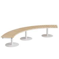 Siddeb&aelig;nk Cirkum, 90&deg; buet, massiv birk, hvidt understel