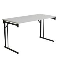 Klapbord Silhuett 1300x600mm,Hvid laminat og sort stel