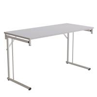 Klapbord Silhuett 1300x600mm,Gr&aring; laminat og hvidt stel