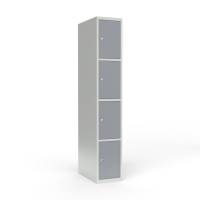 Skoleskab 1x300 Lige tag 4 rum i h&oslash;jden Gr&aring; st&aring;ld&oslash;r Cylinderl&aring;s