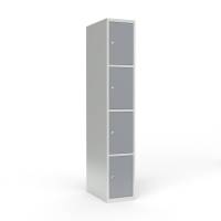 Skoleskab 1x300 Lige tag 4 rum i højden Grå ståldør Cylinderlås