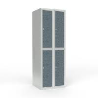 Skoleskab 2x300 Lige tag 2 rum i h&oslash;jden VirrVarr Black laminatd&oslash;r Cylinderl&aring;s