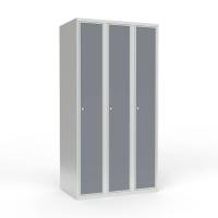 Skoleskab 3x300 Lige tag 1 rum i h&oslash;jden Lys gr&aring; laminatd&oslash;r Cylinderl&aring;s