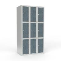 Skoleskab 3x300 Lige tag 3 rum i højden VirrVarr Black laminatdør Cylinderlås