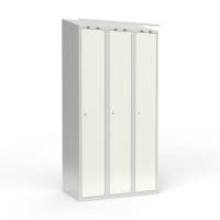 Skoleskab 3x300 Skr&aring;t tag 1 rum i h&oslash;jden Hvid st&aring;ld&oslash;r Cylinderl&aring;s