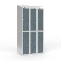 Skoleskab 3x300 Skråt tag 2 rum i højden VirrVarr Black laminatdør Greb for hængelås