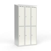 Skoleskab 3x300 Skr&aring;t tag 2 rum i h&oslash;jden Hvid st&aring;ld&oslash;r Greb for h&aelig;ngel&aring;s