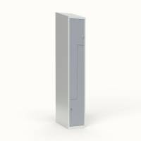 Skoleskab 1x300 Skr&aring;t tag, Z-d&oslash;r Gr&aring; st&aring;ld&oslash;r Greb for h&aelig;ngel&aring;s