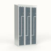 Skoleskab 3x300 Skr&aring;t tag, Z-d&oslash;r VirrVarr Black laminatd&oslash;r Greb for h&aelig;ngel&aring;s