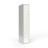 Skoleskab 1x400 Lige tag, Z-d&oslash;r Hvid st&aring;ld&oslash;r Cylinderl&aring;s