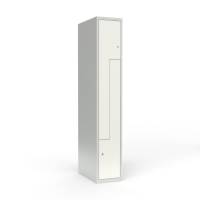 Skoleskab 1x400 Lige tag, Z-dør Hvid ståldør Cylinderlås