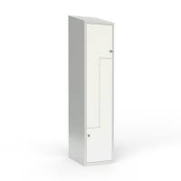 Skoleskab 1x400 Skr&aring;t tag, Z-d&oslash;r Hvid st&aring;ld&oslash;r Greb for h&aelig;ngel&aring;s