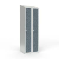 Skoleskab 2x300 Skr&aring;t tag 1 rum i h&oslash;jden VirrVarr Black laminatd&oslash;r Greb for h&aelig;ngel&aring;s