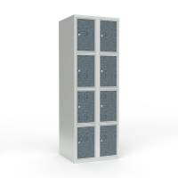 Skoleskab 2x300 Lige tag 4 rum i h&oslash;jden VirrVarr Black laminatd&oslash;r Cylinderl&aring;s