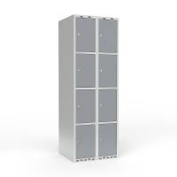 Skoleskab 2x300 Lige tag 4 rum i h&oslash;jden Gr&aring; st&aring;ld&oslash;r Cylinderl&aring;s