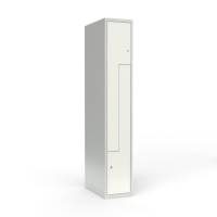 Skoleskab 1x300 Lige tag, Z-d&oslash;r Hvid st&aring;ld&oslash;r Cylinderl&aring;s