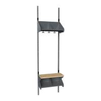 BST Kombination G, Startsektion 2 pladser B 500 mm, m&oslash;rk gr&aring;